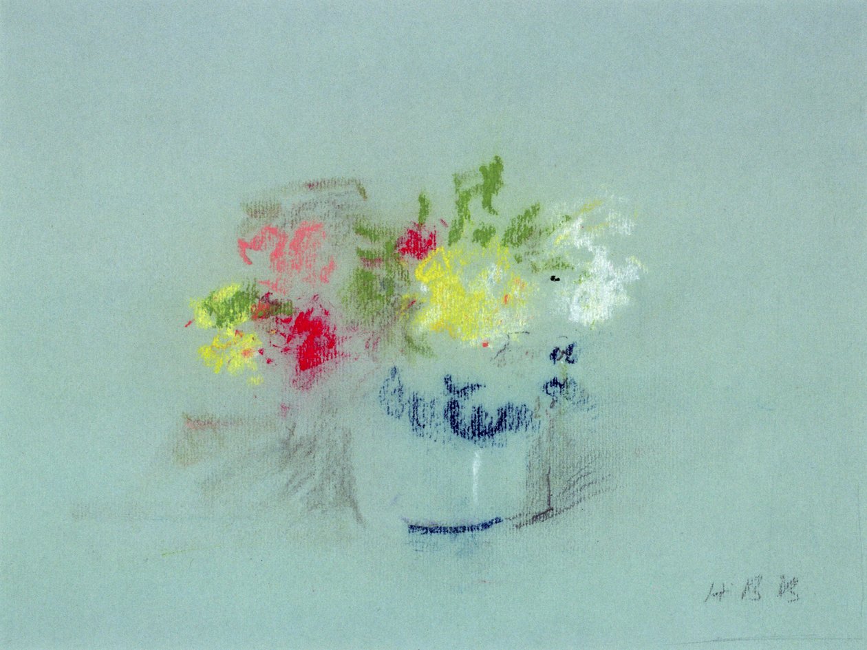 Blomster i en blå og hvid krukke av Hercules Brabazon Brabazon