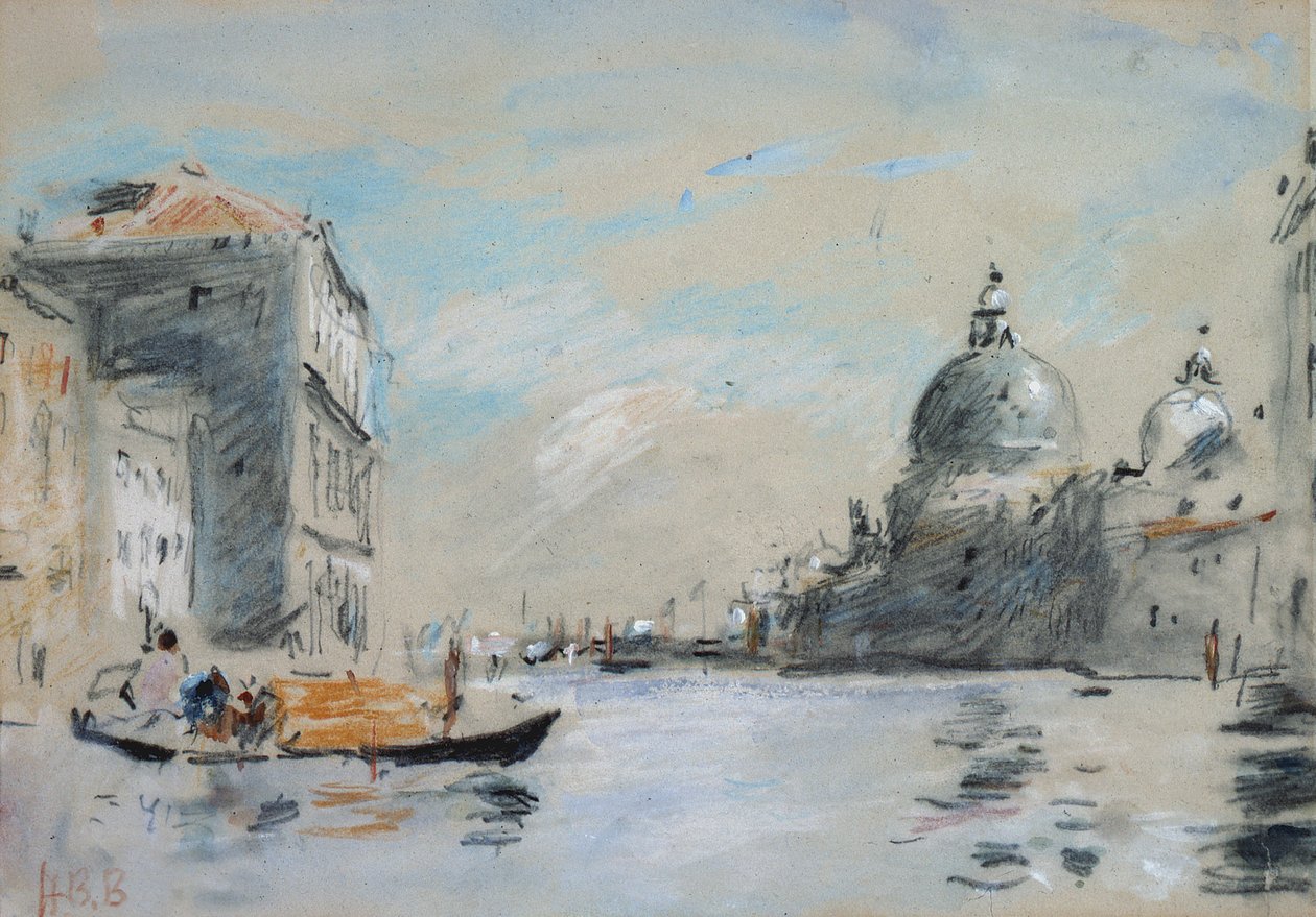 Canal Grande och kyrkan Santa Maria della Salute, Venedig (akvarell) av Hercules Brabazon Brabazon