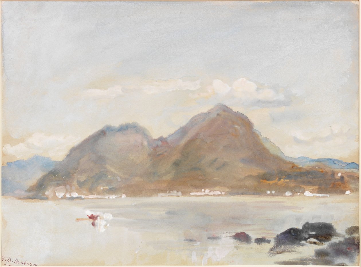 Sasso di Ferro (kroppsfärg och akvarell på papper (på kort)) av Hercules Brabazon Brabazon