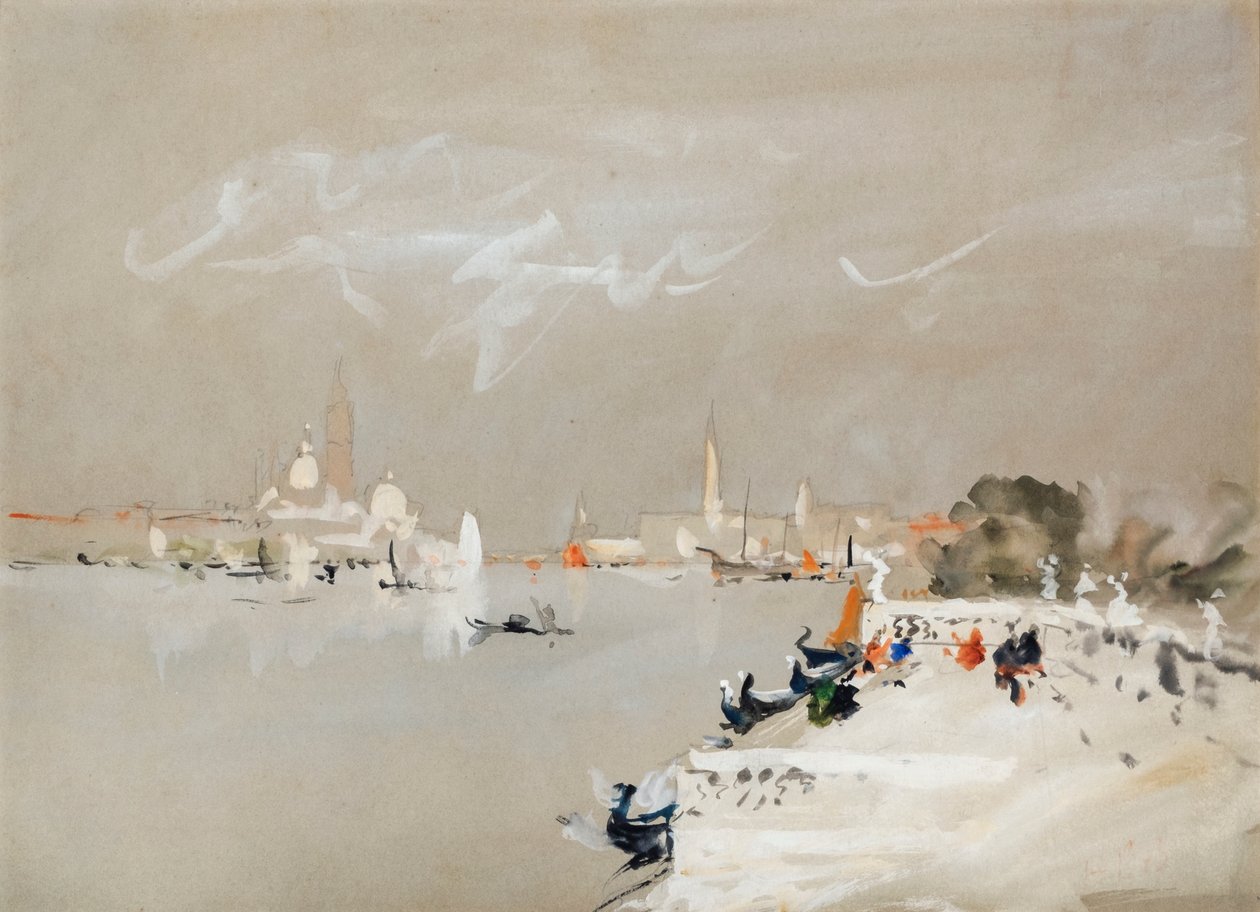 Tvärs över lagunen, Venedig (akvarell) av Hercules Brabazon Brabazon