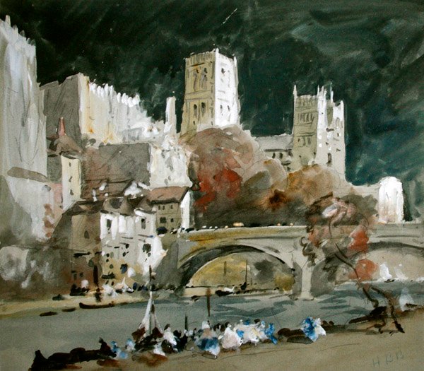 Durham (akvarell & kroppsfärg på tonat papper) av Hercules Brabazon Brabazon