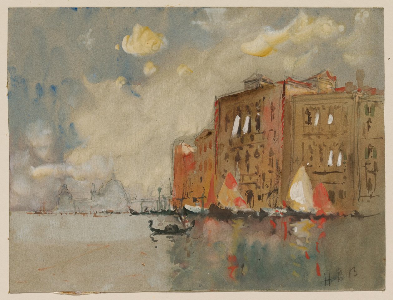 På Canal Grande med Santa Maria della Salute i fjärran av Hercules Brabazon Brabazon