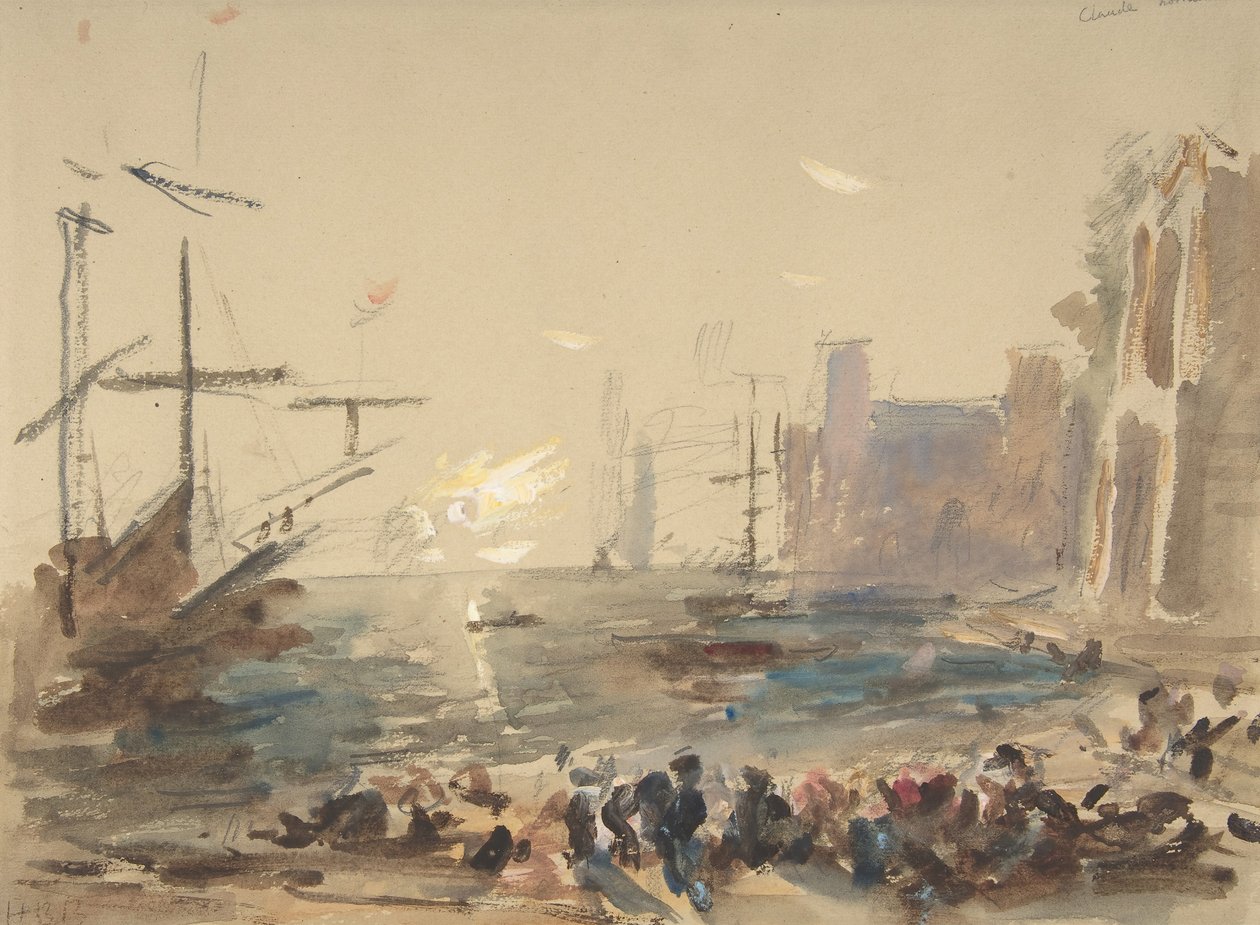 Seascape recto, otydlig skiss verso, 1840-1906. av Hercules Brabazon Brabazon