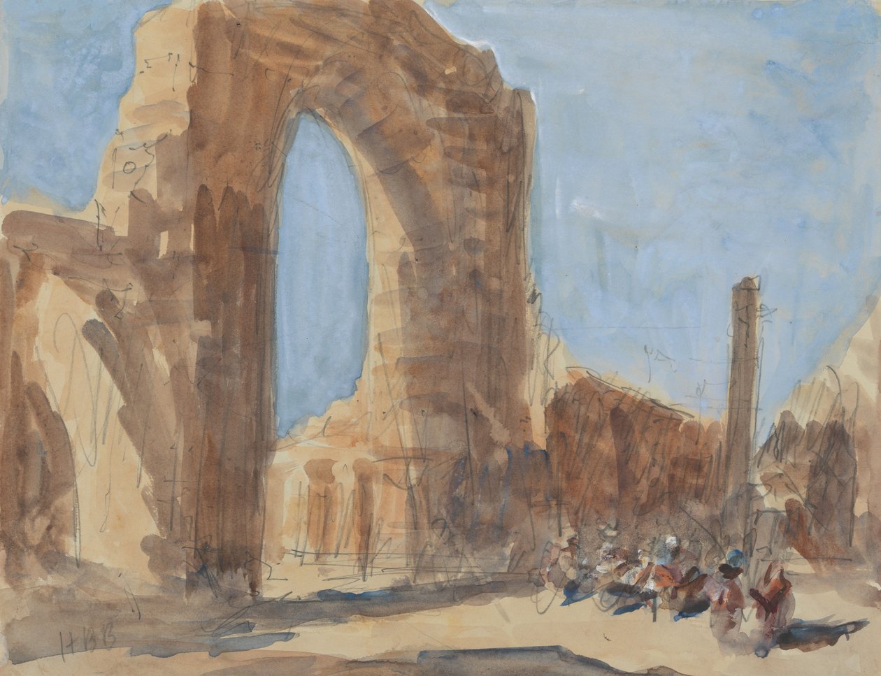 Quwwat-ul-Islam-moskén och järnpelaren i Delhi, Qutb Minar-komplexet av Hercules Brabazon Brabazon