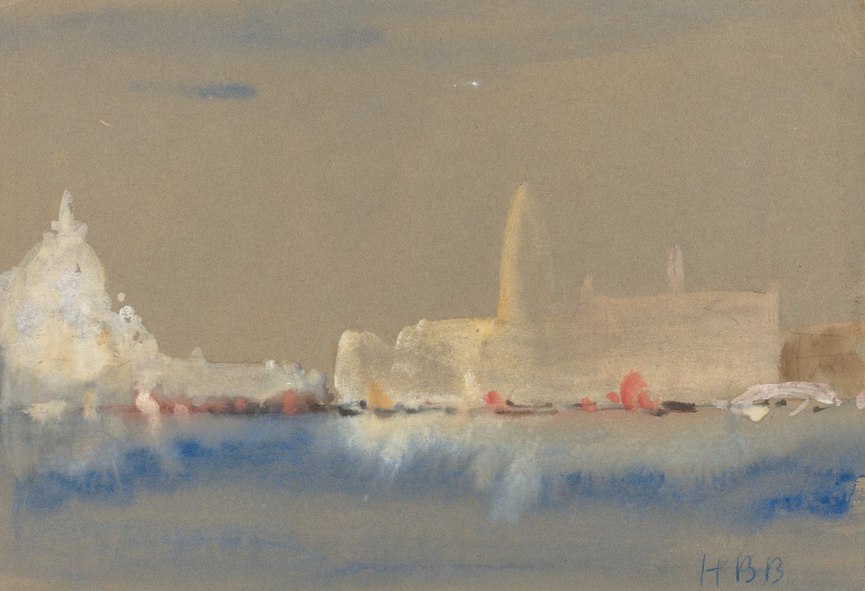 Saluten och Dogepalatset från Bacino di San Marco. av Hercules Brabazon Brabazon