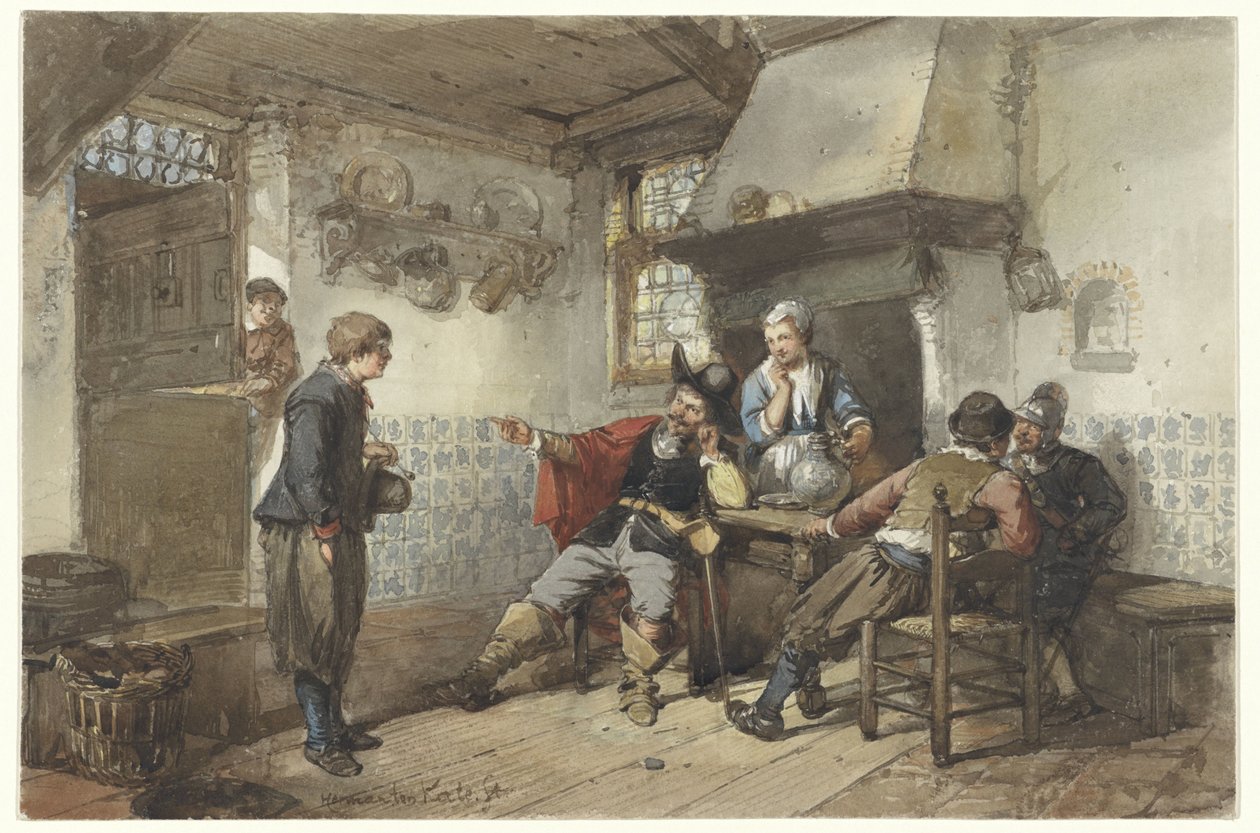Några män och en soldat på ett värdshus av Herman Frederik Carel ten Kate