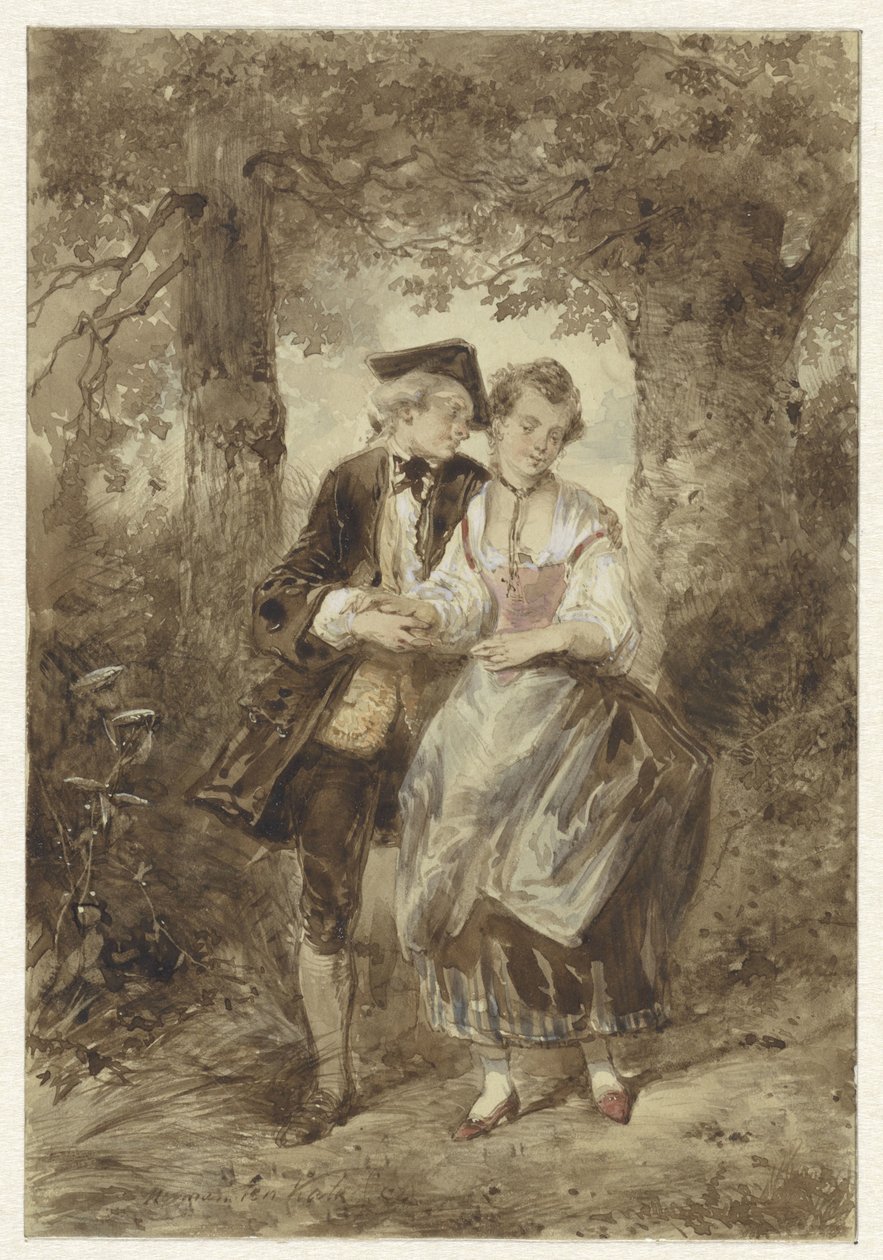 Förälskade par i skogen av Herman Frederik Carel ten Kate