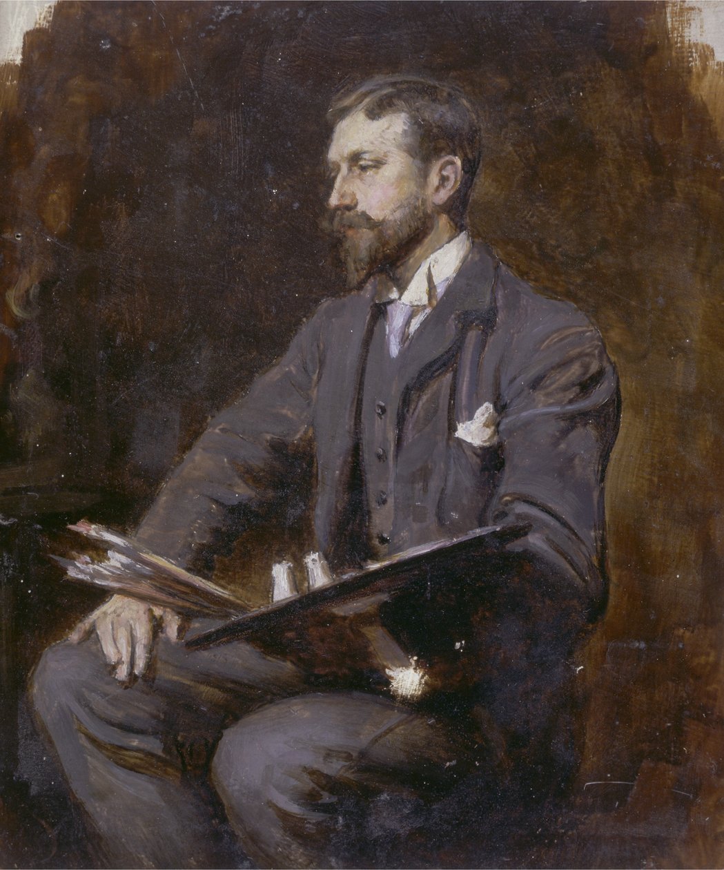 Möjligt självporträtt, c.1890-1900 av Herman Gustave Herkomer