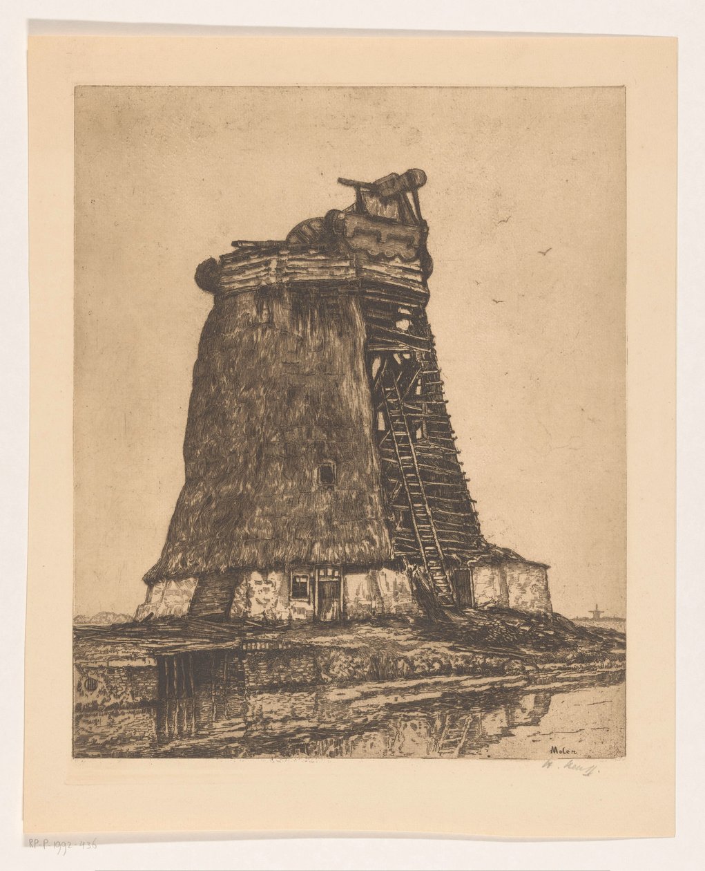 Molen (titel på objekt) av Herman Heuff (signed by artist)