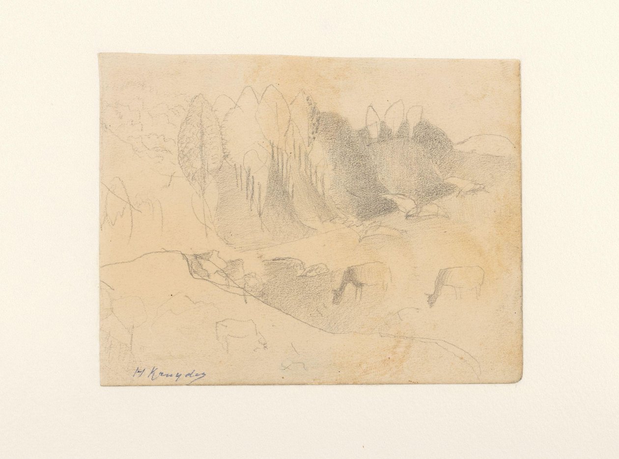Dal med betande boskap av Herman Kruyder (signed by artist)
