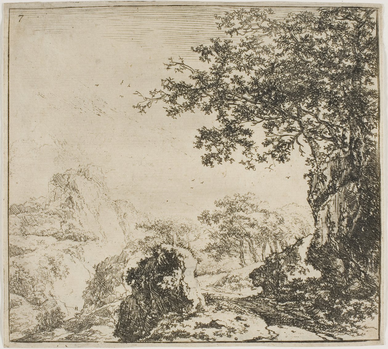 Bergslandskap med en väg, från serien Set of Landscapes av Herman Naijwincx