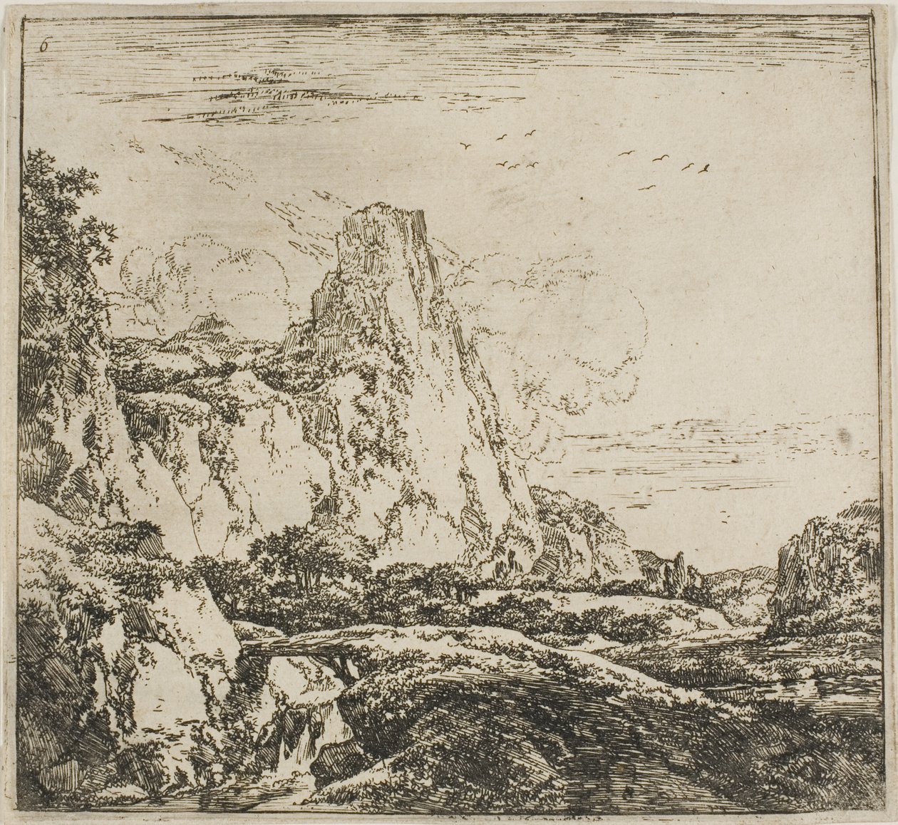 The Little Bridge near the Rock, från serien Set of Landscapes av Herman Naijwincx