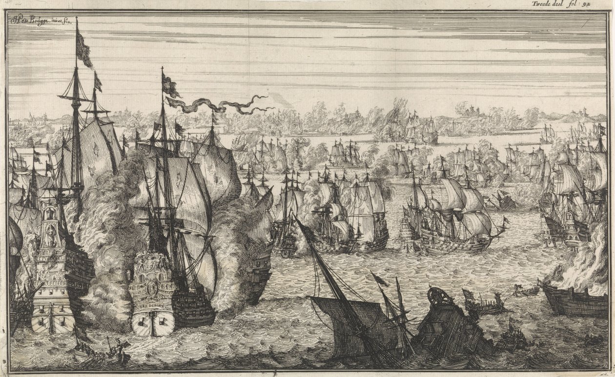 Slaget vid Duins, 1639 av Herman Padtbrugge