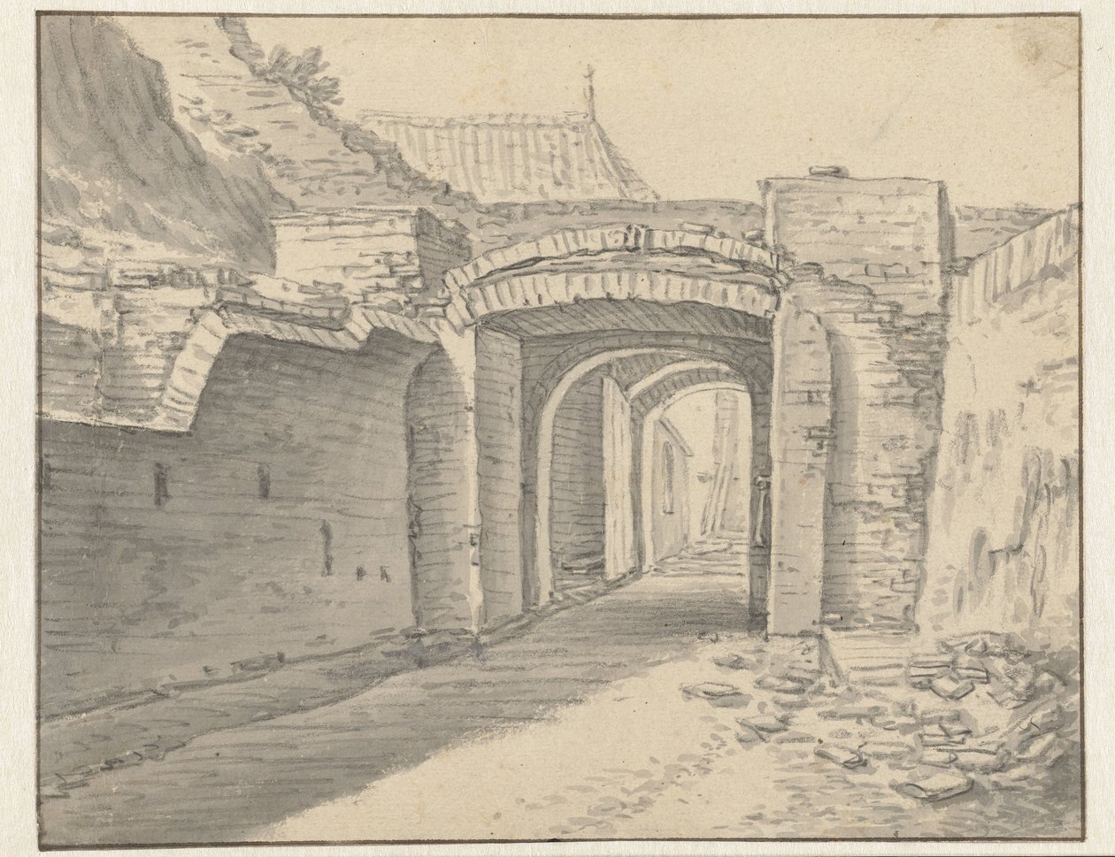 Passage under stadsmuren i Utrecht av Herman Saftleven