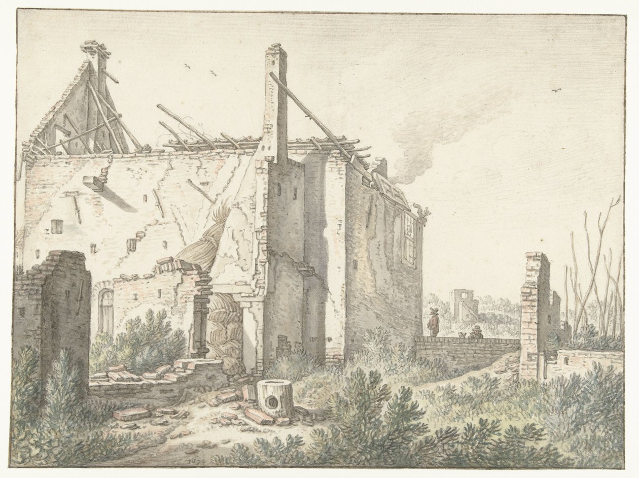 Ruin av ett hus i Utrecht av Herman Saftleven