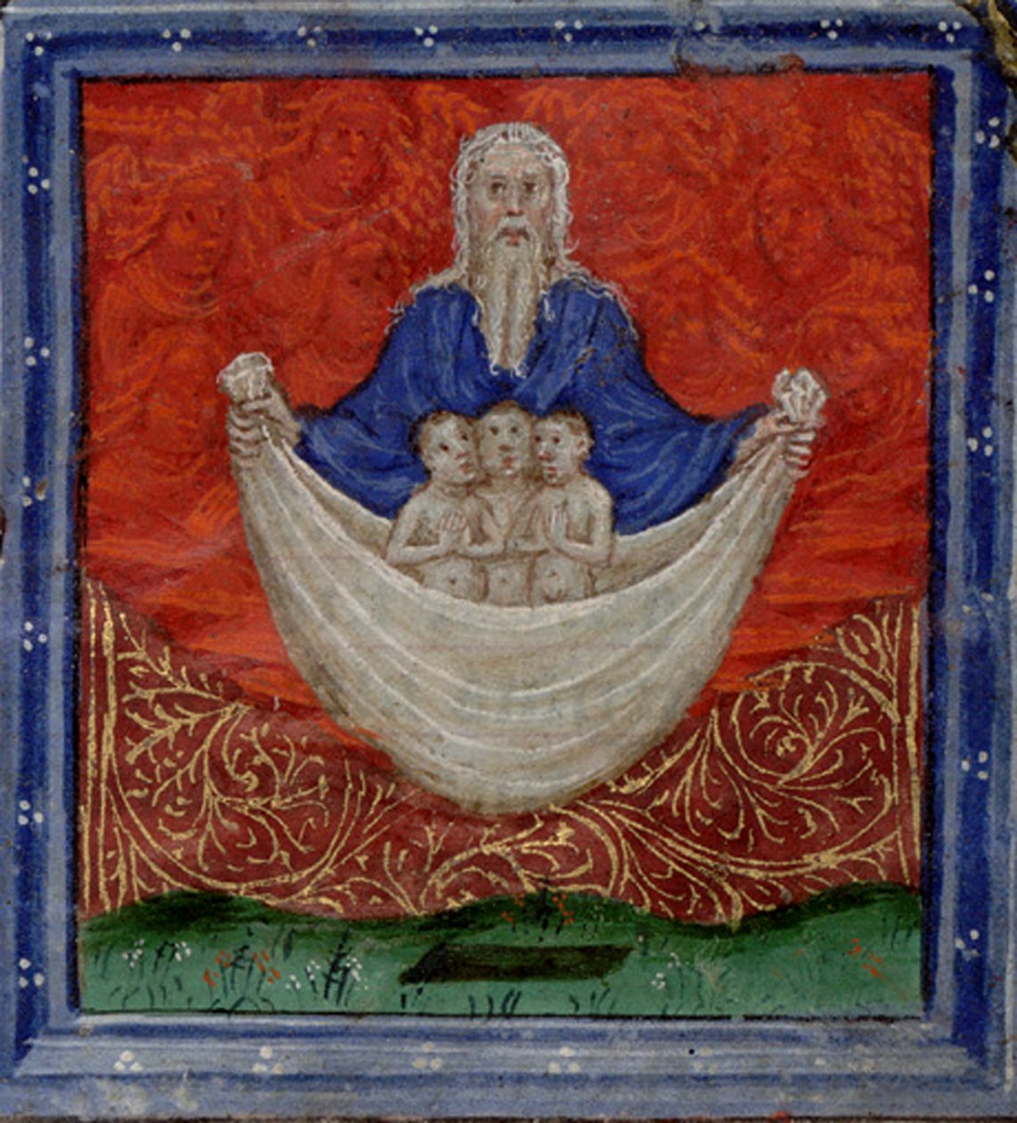 Gud Fadern med tre själar, uppväckt från den döda timboken, ca 1410 av Herman Scheerre