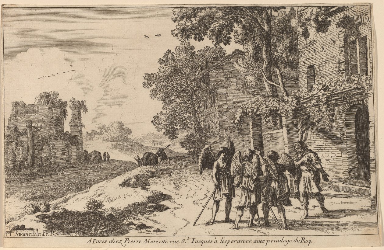 Abraham och de tre änglarna av Herman van Swanevelt