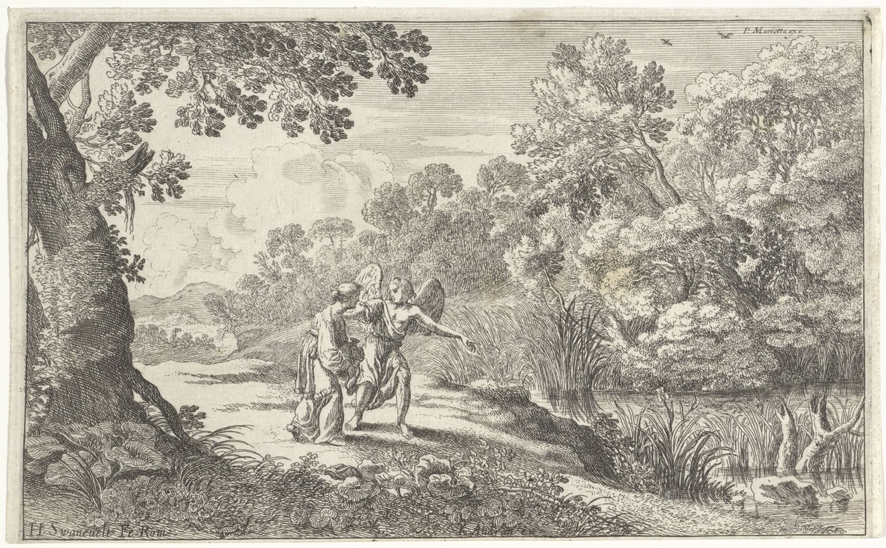 Hagar och ängeln Gamla testamentets skildringar (serietitel) av Herman van Swanevelt