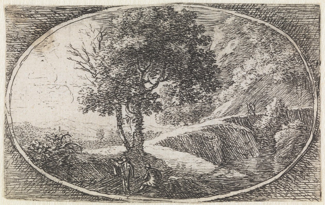 Landskap (nr 11 i serien: *variae campestrum fantasiae*) av Herman van Swanevelt