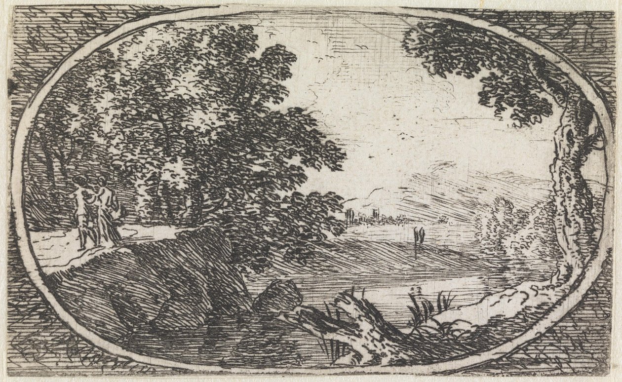 Landskap (nr 24 i serien: *variae campestrum fantasiae*) av Herman van Swanevelt