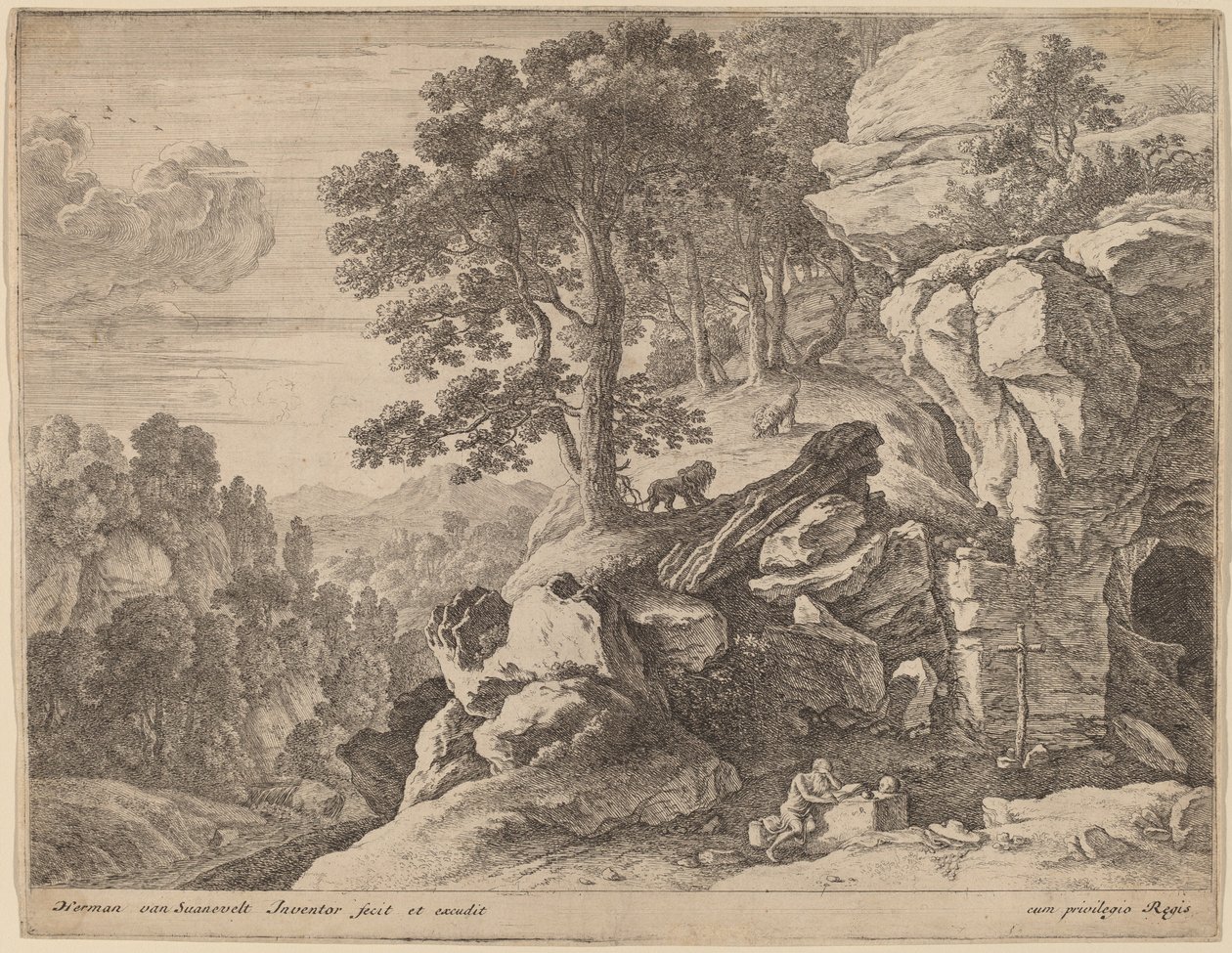 Saint Hieronymus i vildmarken av Herman van Swanevelt