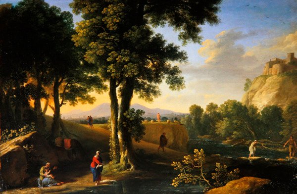 The Holy Family in a Landscape, ca 1640 (olja på duk) av Herman van Swanevelt