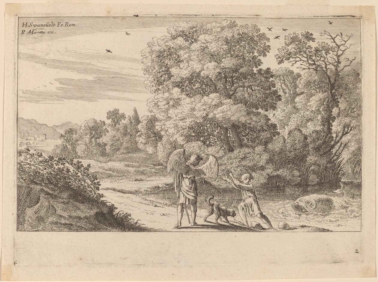 Tobias Frightened by the Fish av Herman van Swanevelt