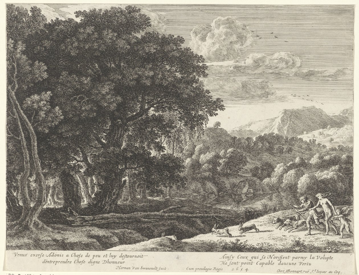 Venus och Adonis på jakt Story of Adonis (serietitel) av Herman van Swanevelt