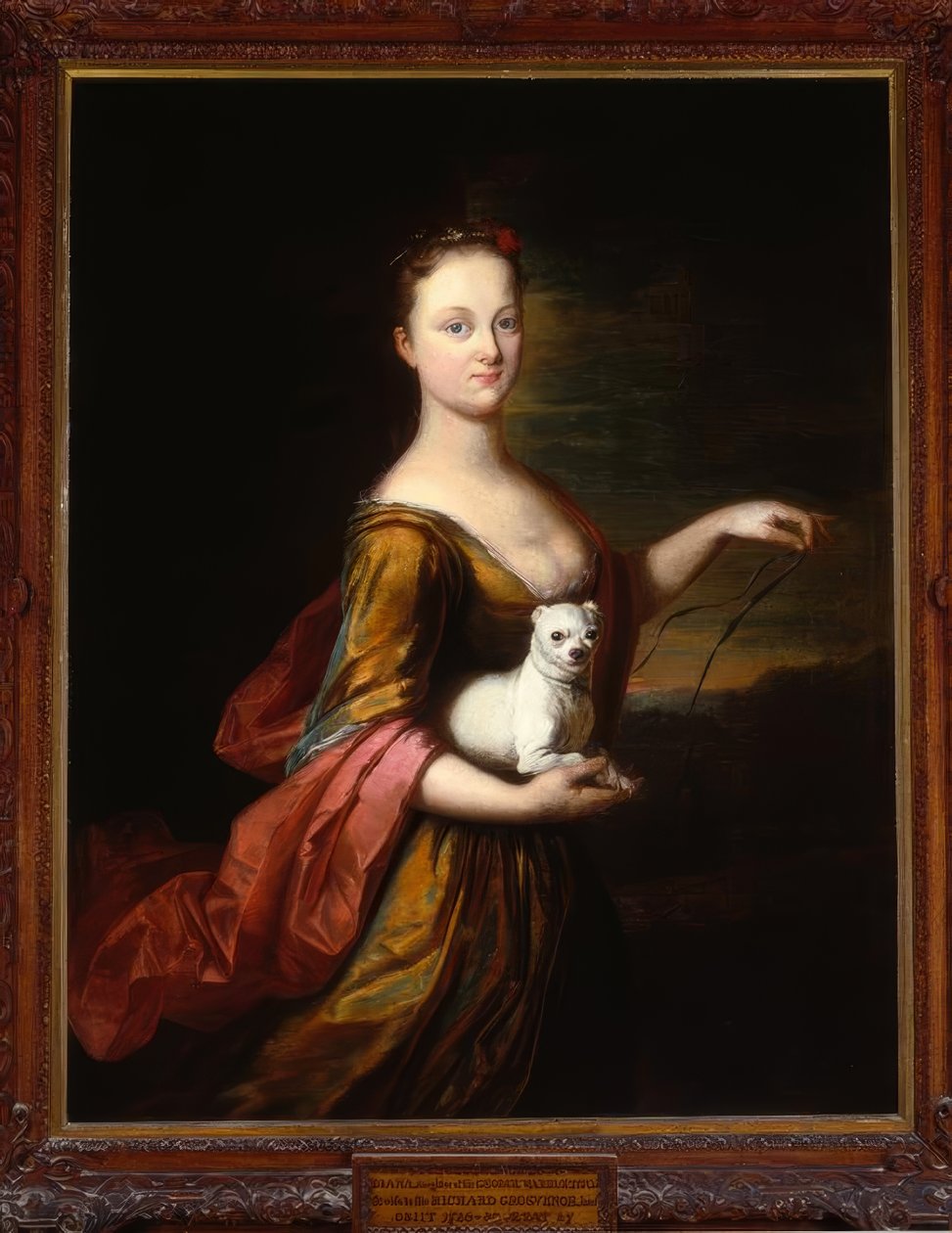 H.v.d. Mine, Porträtt Diana Warburton, Lady Grosvenor / Gem. av Herman van der Mijn