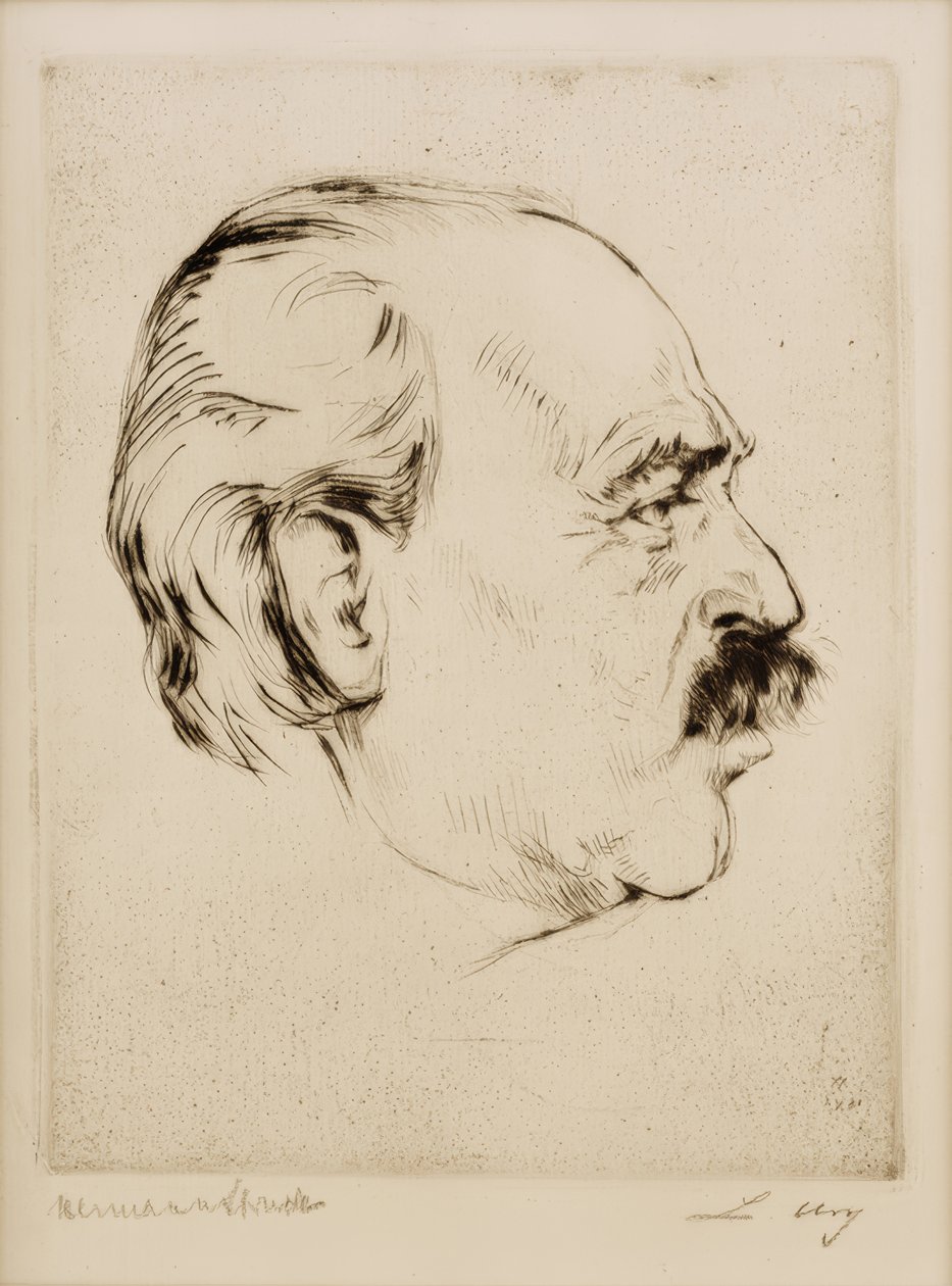 Porträtt av Lesser Ury av Hermann Struck