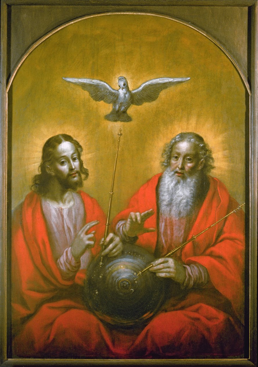 Den helige Ande med en modell av Ptolemaios värld, 1610 av Hermann Han
