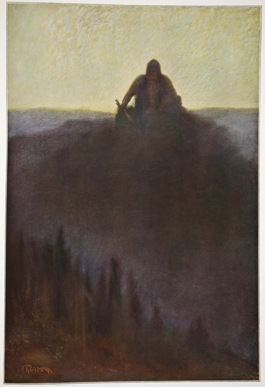 Wotan väntar i Valhalla på slutet med sitt brutna spjut, 1906 av Hermann Hendrich
