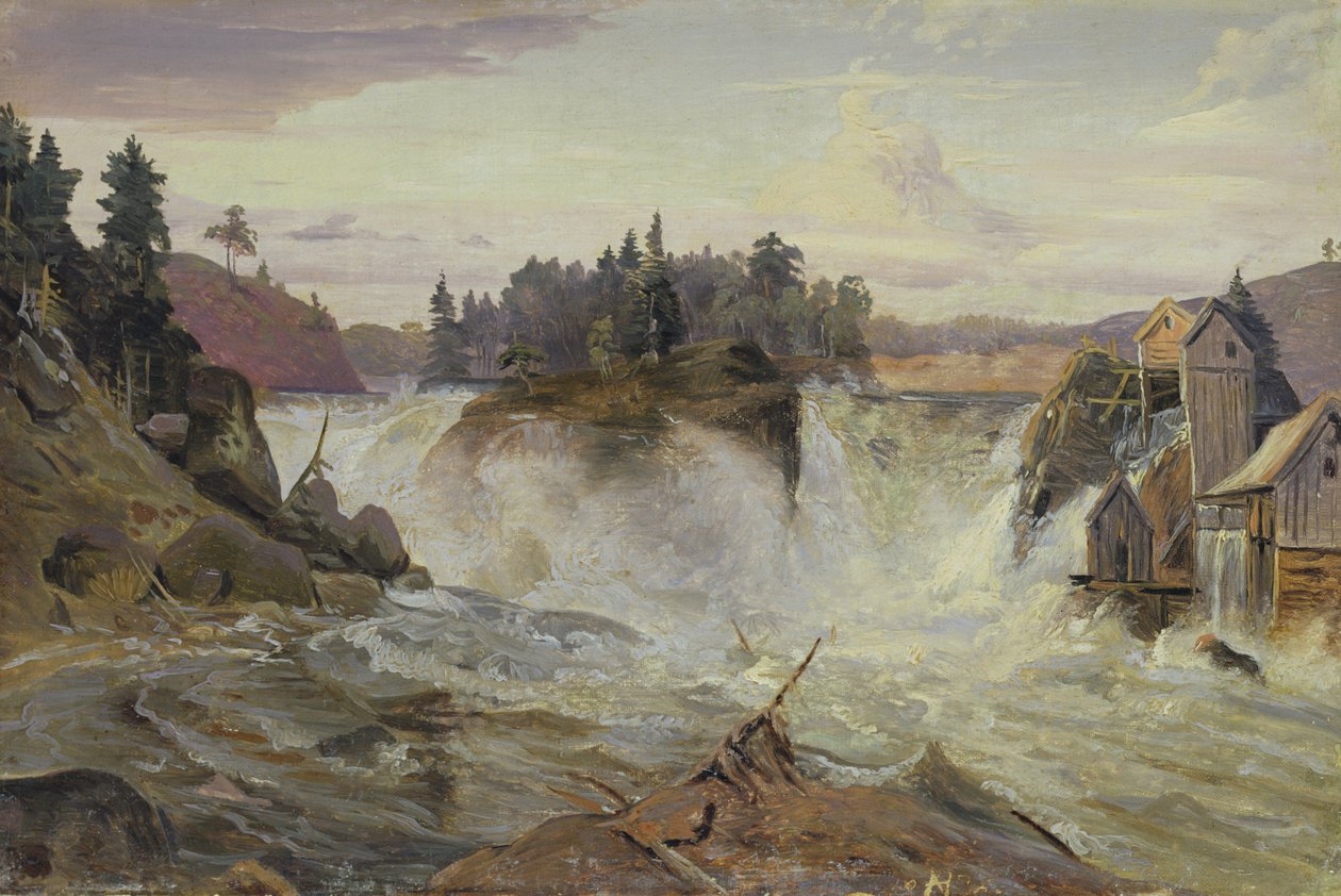 Vattenfall i bergen, 1836 av Hermann Joseph Neefe