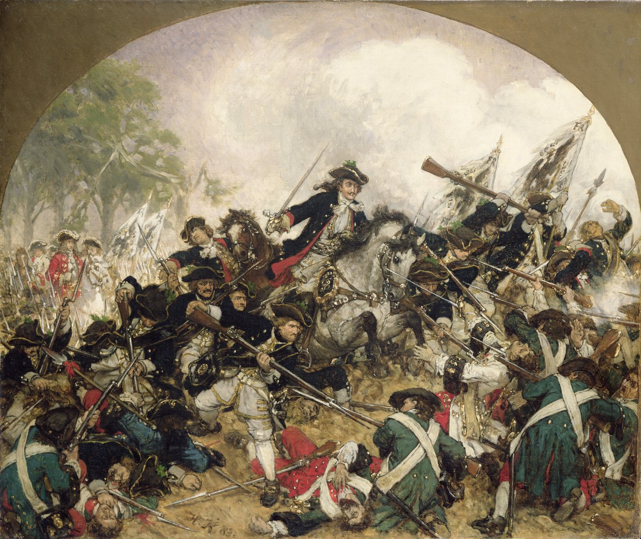 Den gamla Dessauer i slaget vid Turin, 1883 av Hermann Joseph Wilhelm Knackfuss