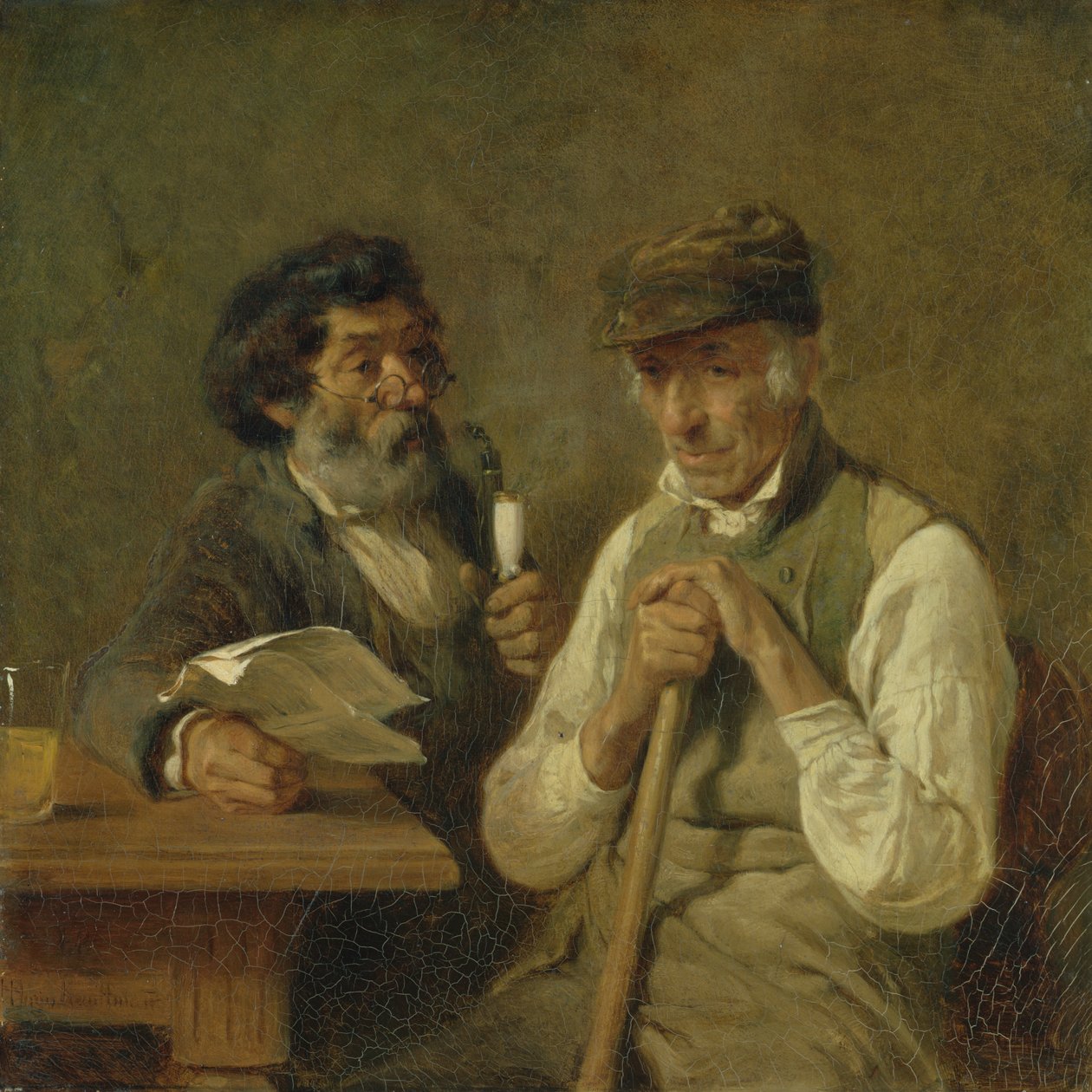 Arbetare pratar politik, 1841 av Hermann Kauffmann