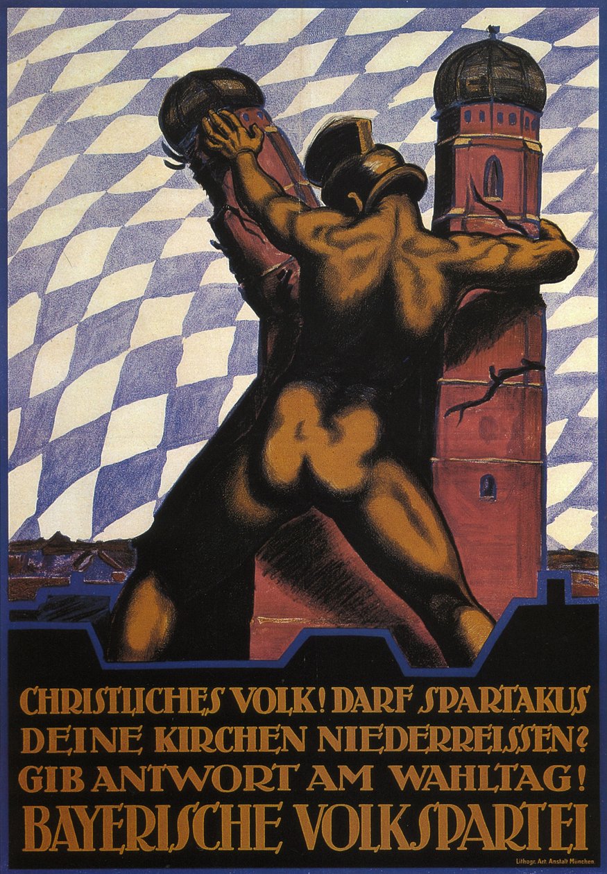 Kristna! Skall Spartacus riva dina kyrkor, 1919 av Hermann Keimel