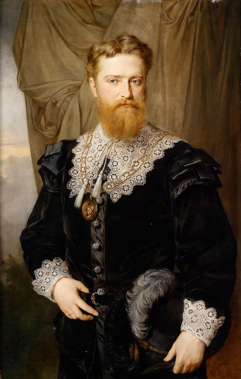 ""Porträtt av den österrikiske politikern Karl Lueger i historisk kostym"" (Porträtt av Karl Lueger (1844-1910) i historisk kostym) Målning av Hermann Nigg (1849-1928) av Hermann Nigg