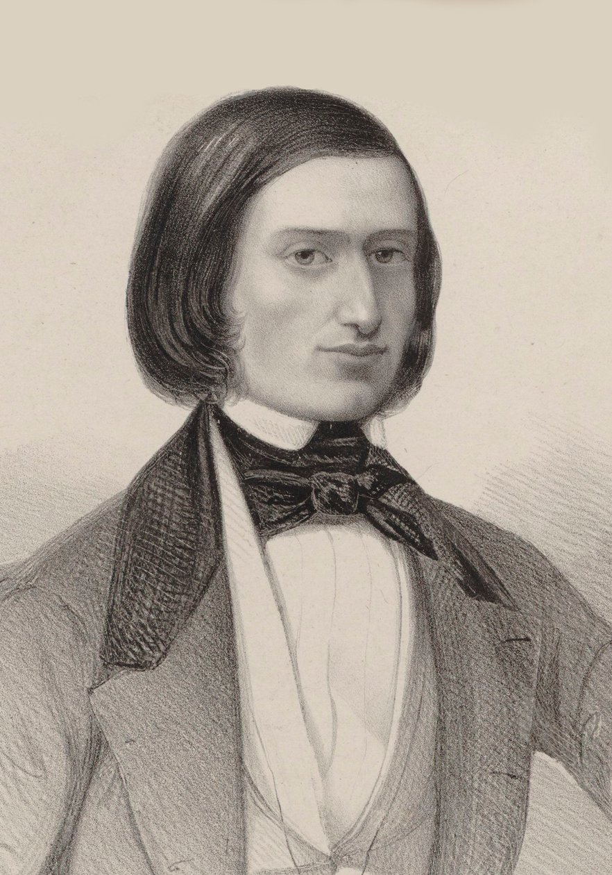 Porträtt av Jacques Offenbach 1819-1880, 1846. av Hermann Raunheim