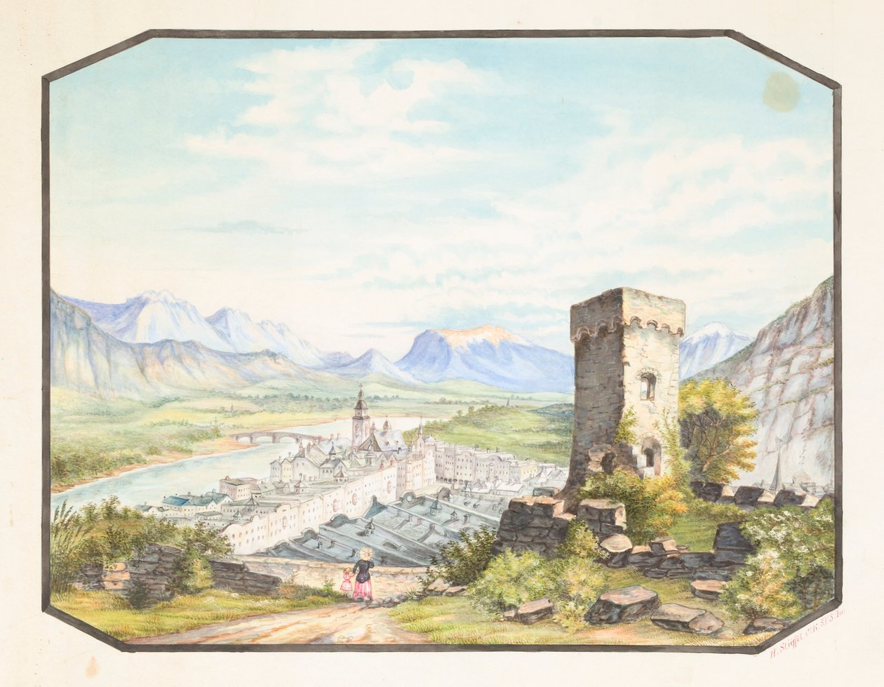 Rattenberg, Tyrolen, ca. 1858-1882. av Hermann Stieffel