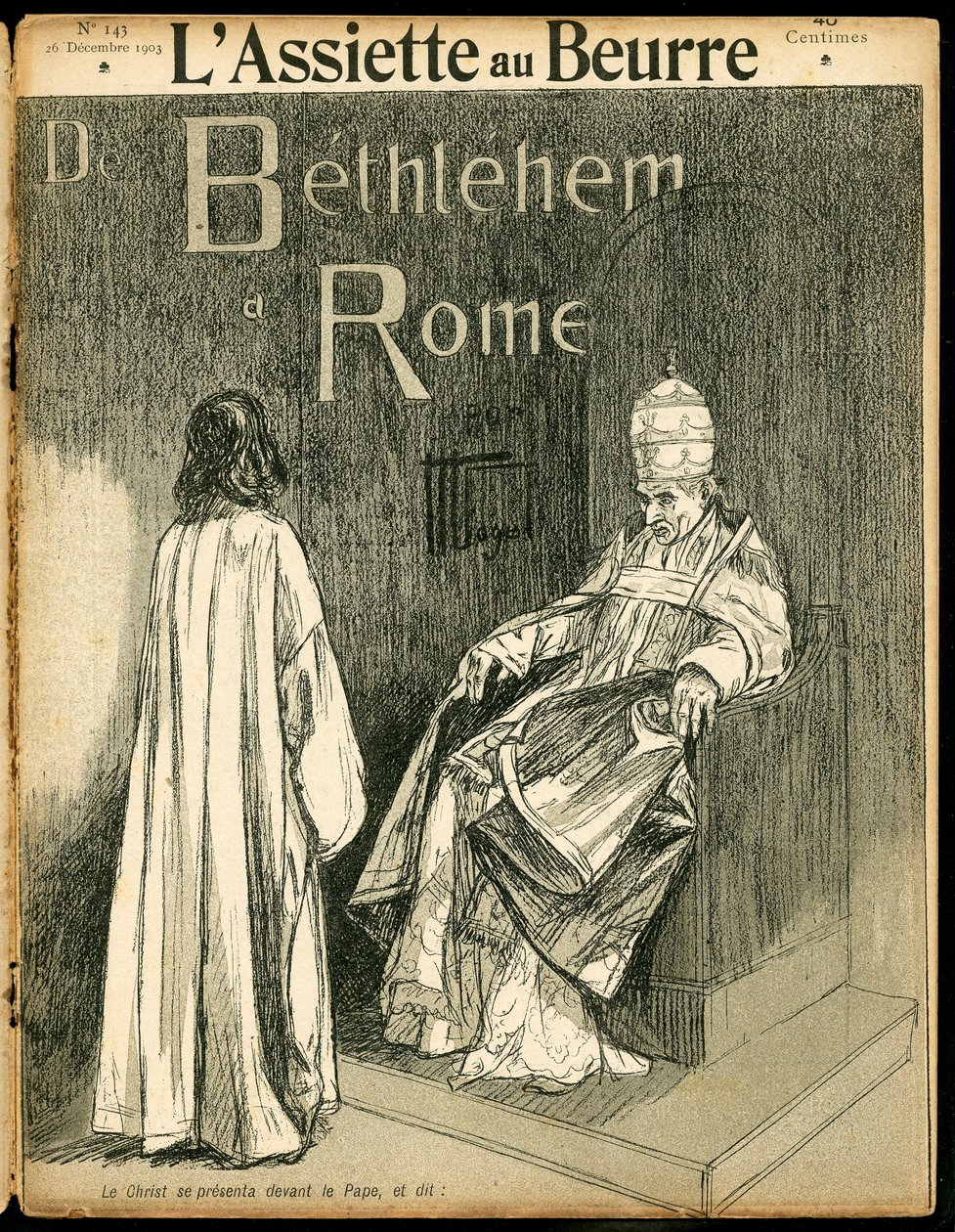 Omslag till "The Butter Plate", nummer 143, Satirique en N & B av Hermann Vogel