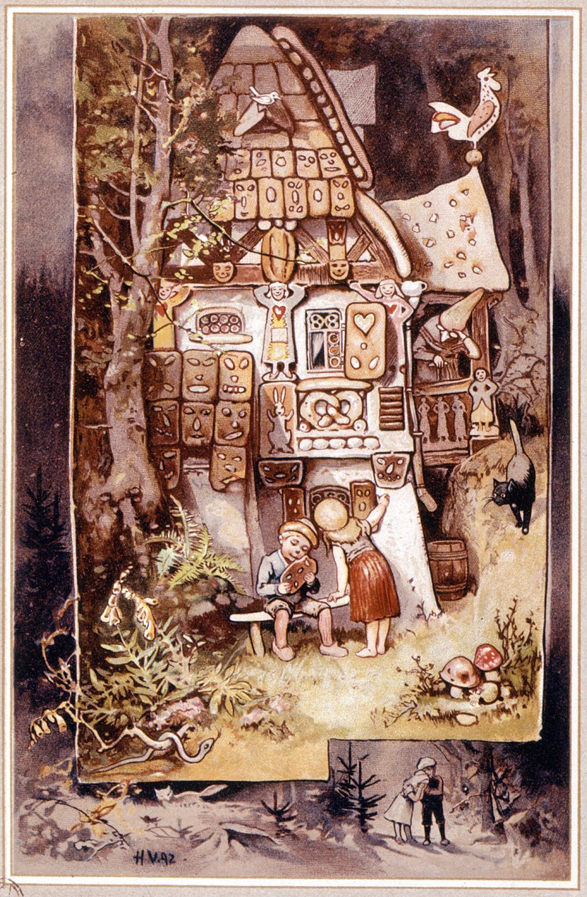 Hans och Gretel, berättelse av Grimm - illustration av Hermann Vogel av Hermann Vogel