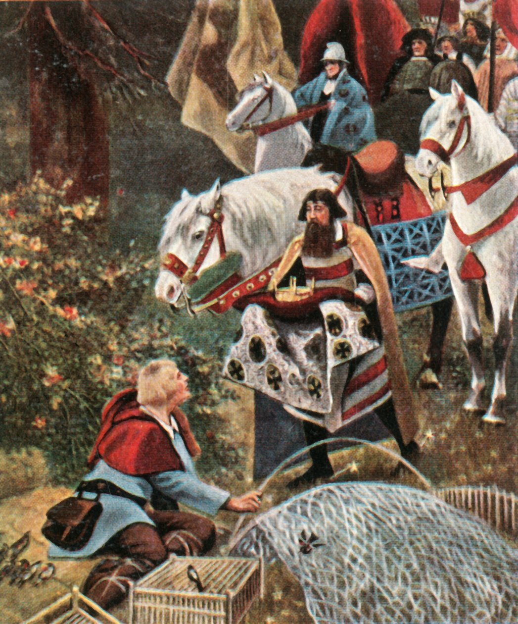 Henry the Fowler erbjöds kronan när han fångst fåglar, 1900, 1936. av Hermann Vogel