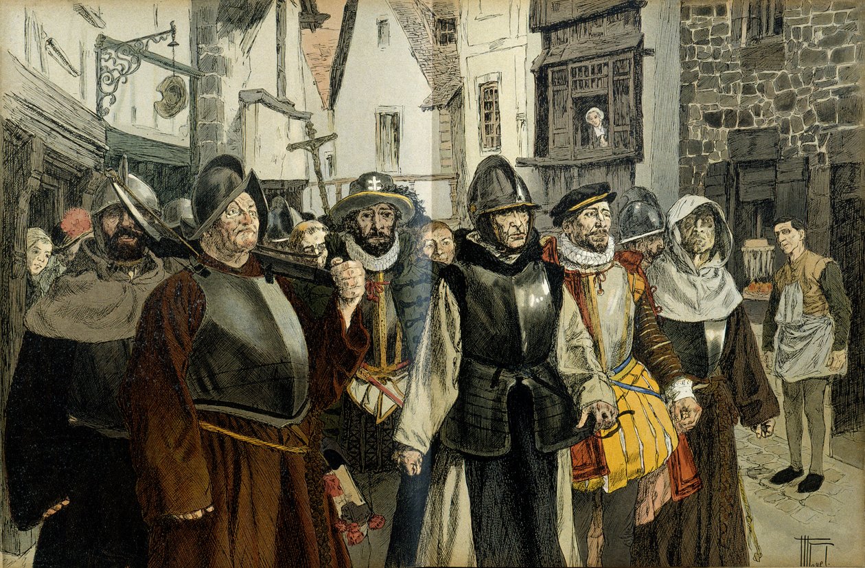 Liga procession, i Paris av Hermann Vogel
