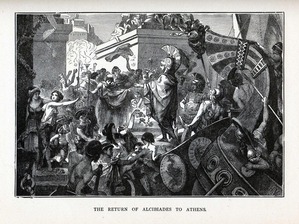 Alkibiades återkomst till Aten, 1882 av Hermann Vogel