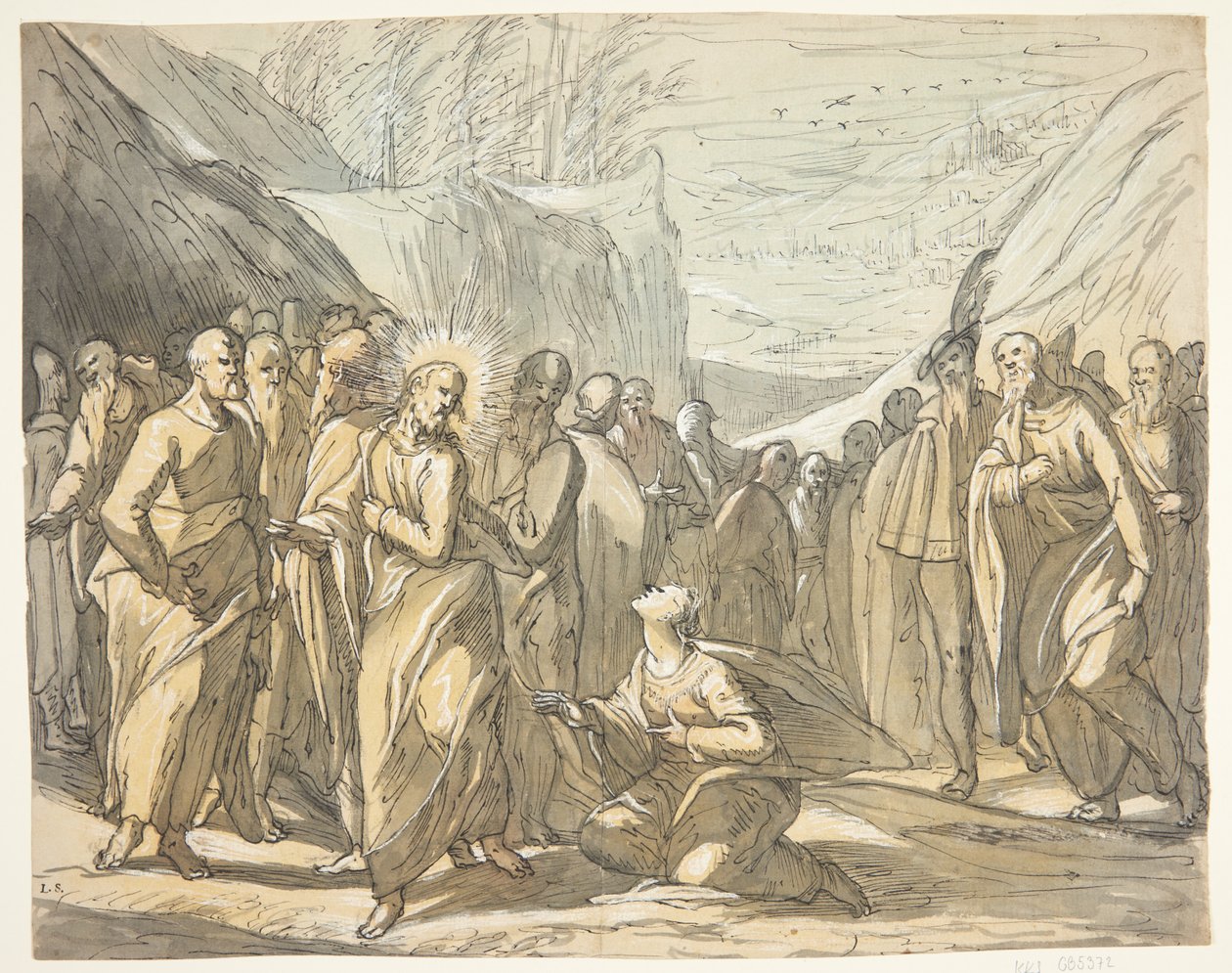 Kristus och den kanaaneiska kvinnan. av Hermann Weyer