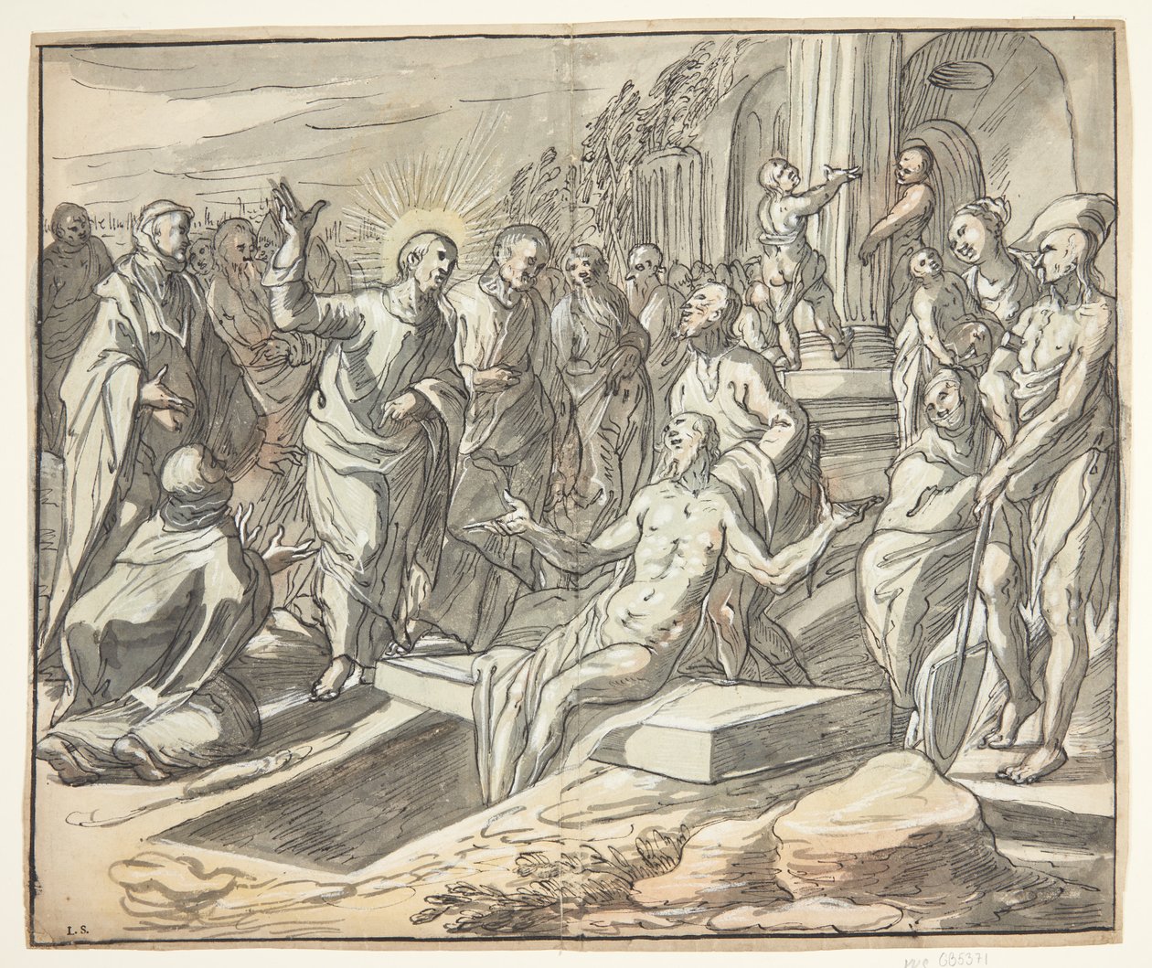 Lasarus uppväckande. av Hermann Weyer
