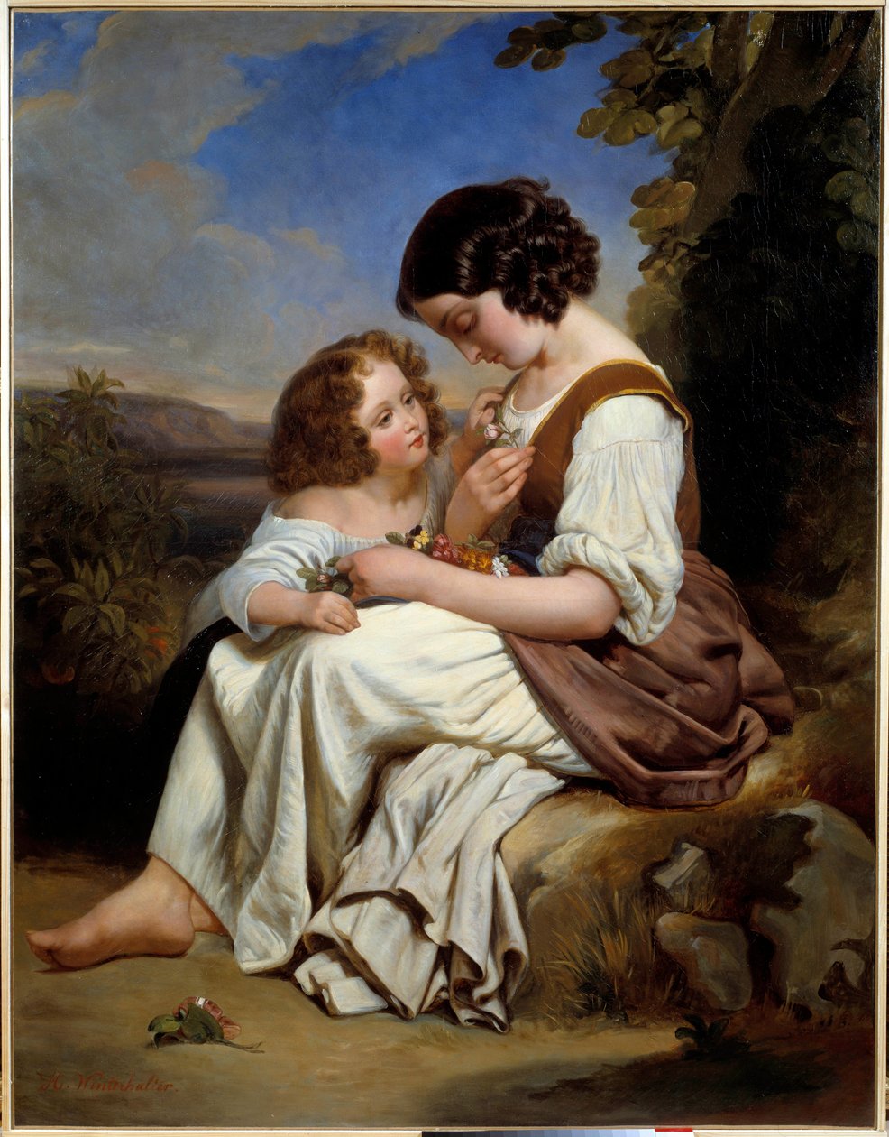 Favoritblomman. Målning av Hermann Winterhalter (1808-1891), tyska skolan, v.1840. Olja på duk. Mått: 1,50 x 1,15 m. Lille, Museum of Fine Arts av Hermann Winterhalter