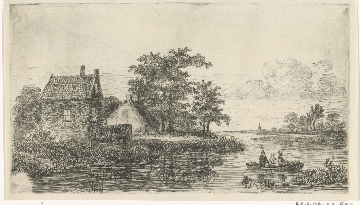 Tre män i en båt av Hermanus Jan Hendrik van Rijkelijkhuysen