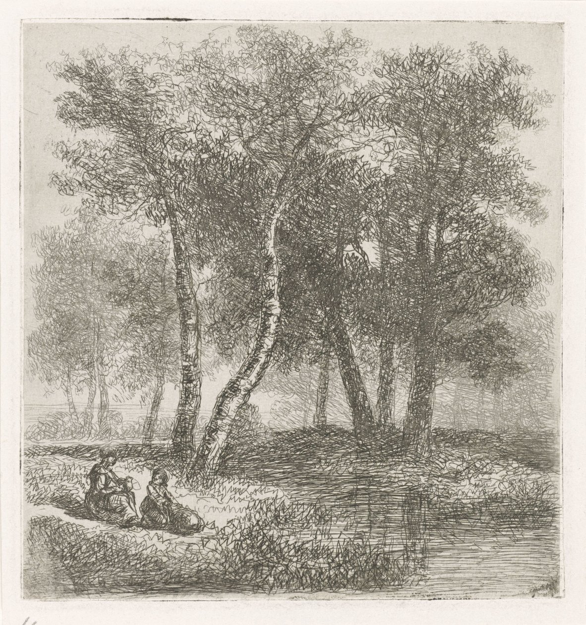 Mor och barn vid vattnet av Hermanus Jan Hendrik van Rijkelijkhuysen