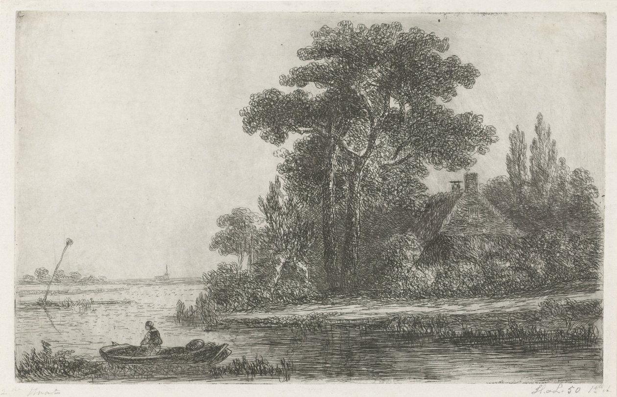 Flodlandskap med ledstjärna av Hermanus Jan Hendrik van Rijkelijkhuysen